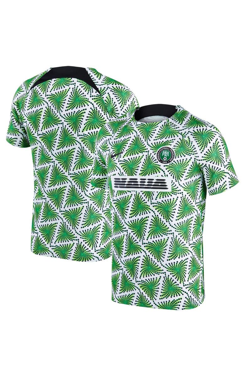 Nike Men's Nike White Nigeria National Team 2022/23 Pre-Match Top, Main, color, Green
