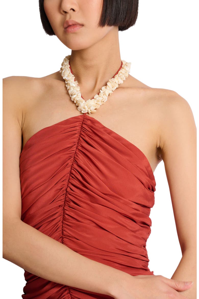 Crepe shell dress, Alternate, color, red