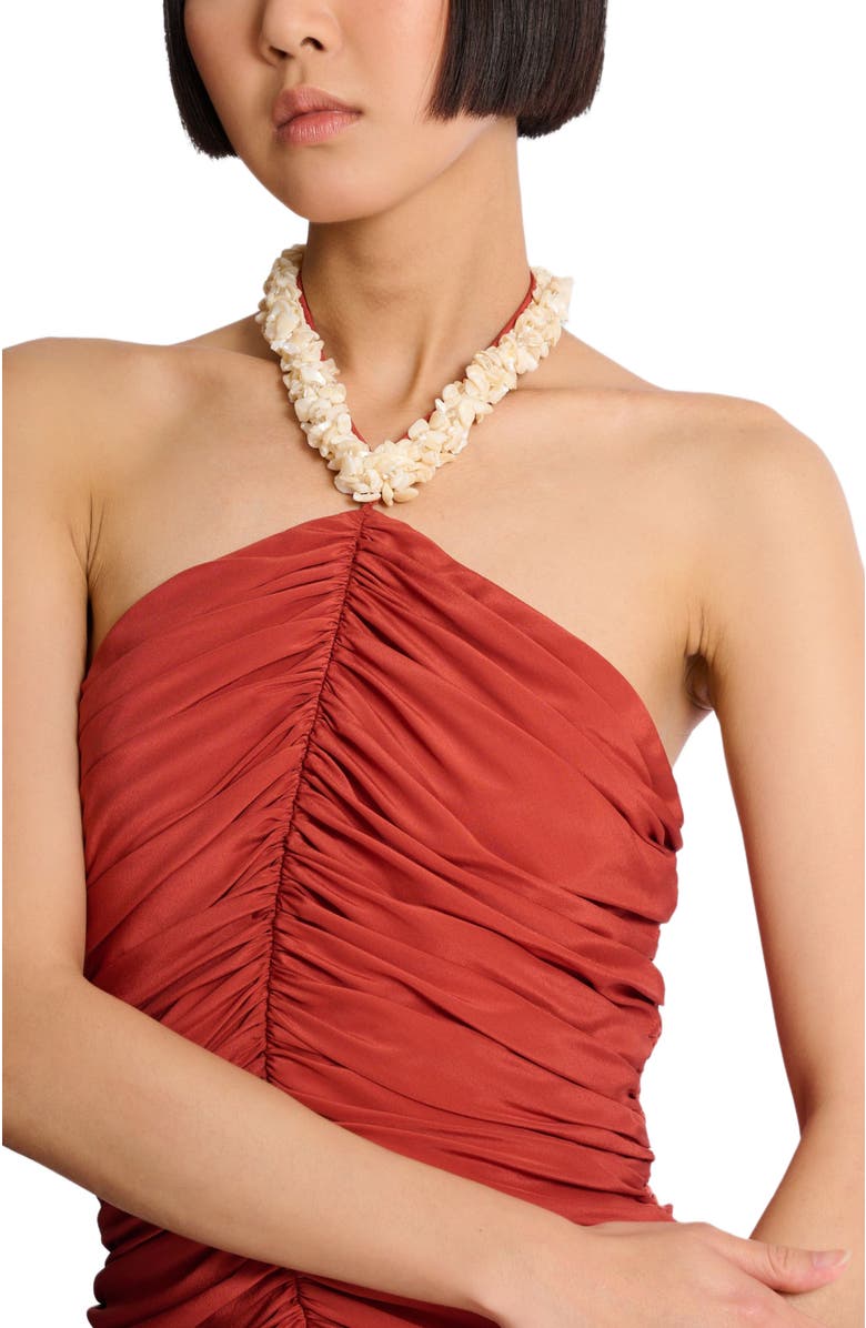 Balmain Crepe shell dress, Alternate, color, Red