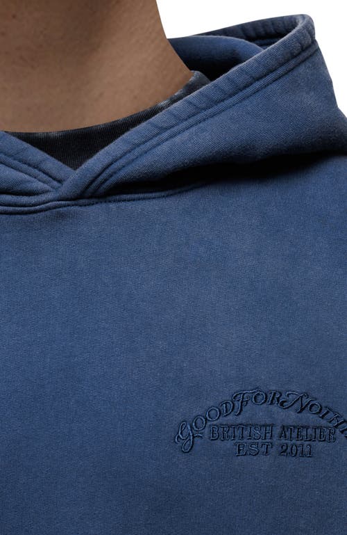 Good For Nothing Vintage Washed Relaxed Hoodie In Blue