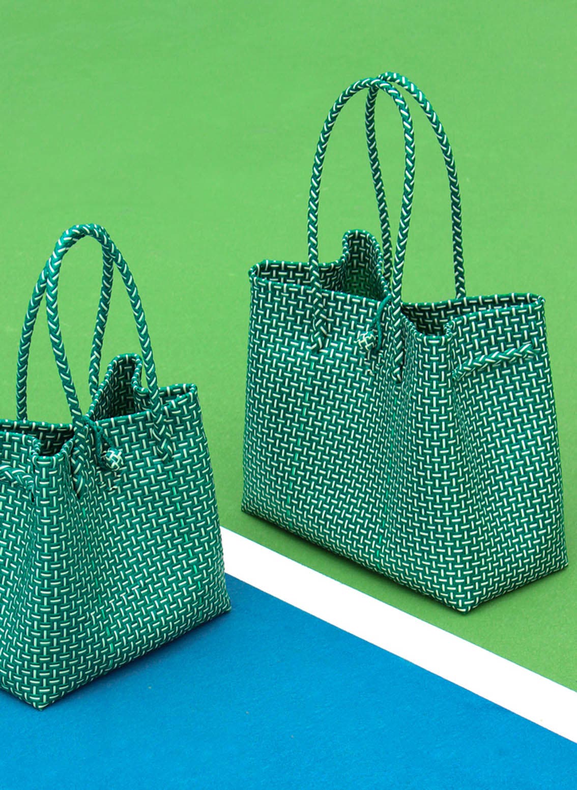 The Toko Recycled Woven Tote Bag, Alternate, color, Green