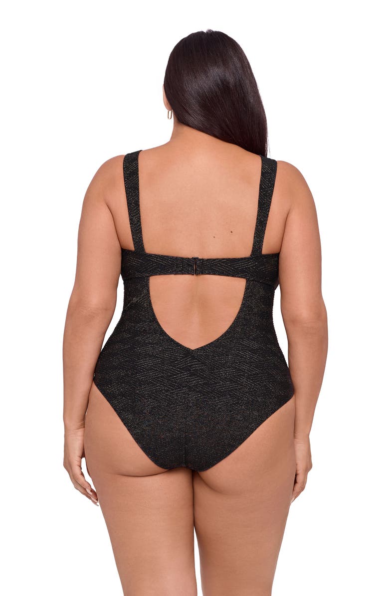 S3 Apparel Novelty Sweetheart U-Wire One Piece Swimsuit, Alternate, color, Onyx Black Basket Weave