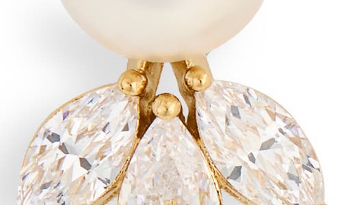 Nadri Chiara Faux Pearl & Cubic Zirconia Stud Earrings In Gold