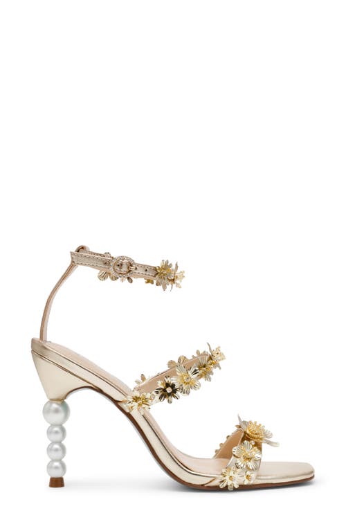 Betsey Johnson Lorra Sequin Ankle Strap Sandal In Gold
