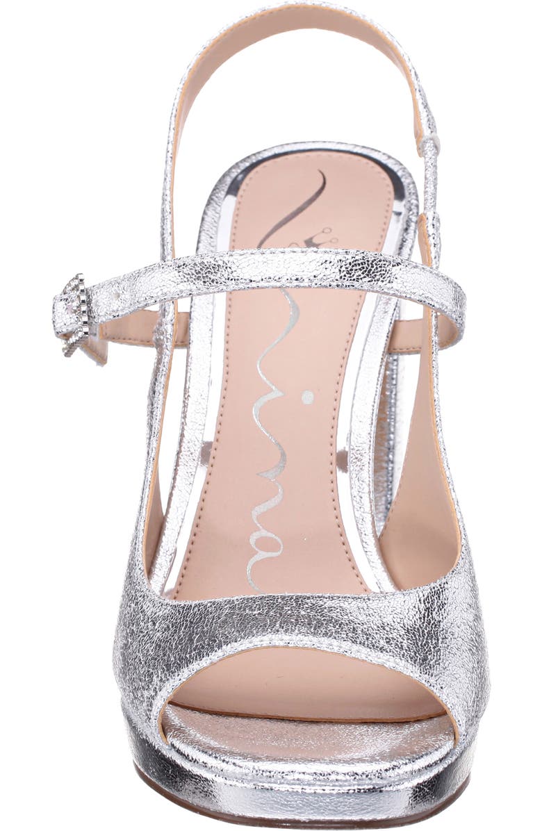 Nina Simeon Slingback Peep Toe Platform Sandal, Alternate, color,
