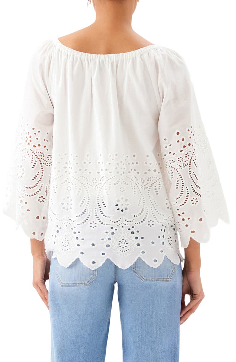 Karen Kane Eyelet Embroidery Woven Shirt, Alternate, color, Off White