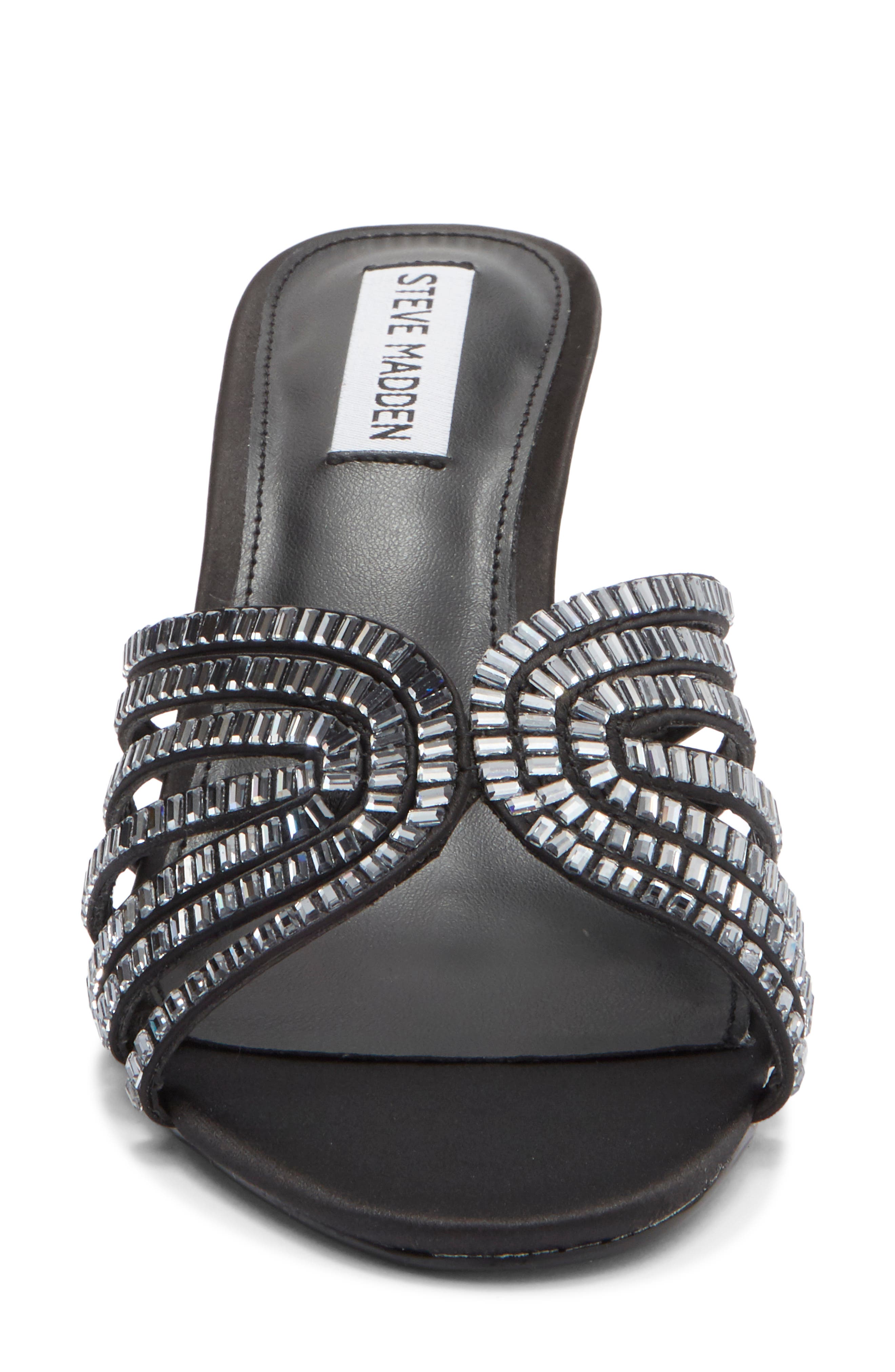 Steve Madden Melanyy Crystal Embellished Slide Sandal, Alternate, color, Black
