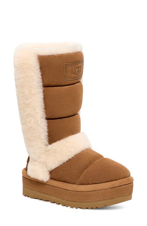 Chillapeak Genuine Shearling Trim Tall Boot (Women)