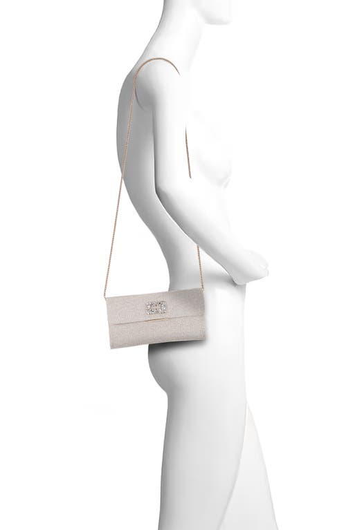 Jewel Badgley Mischka Sarah Envelope Clutch With Crystal Brooch In Gold