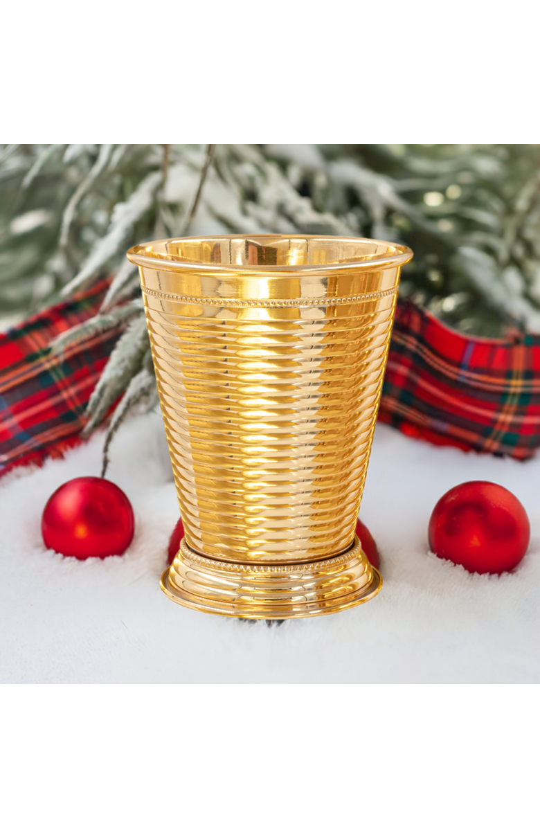 Prince of Scots Fluted 24K Gold Plate Julep, Alternate, color, Gold