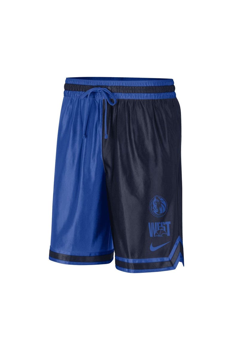 Men's Nike Navy/Blue Dallas Mavericks Courtside Versus Force Split DNA Performance Shorts, Alternate, color, Navy