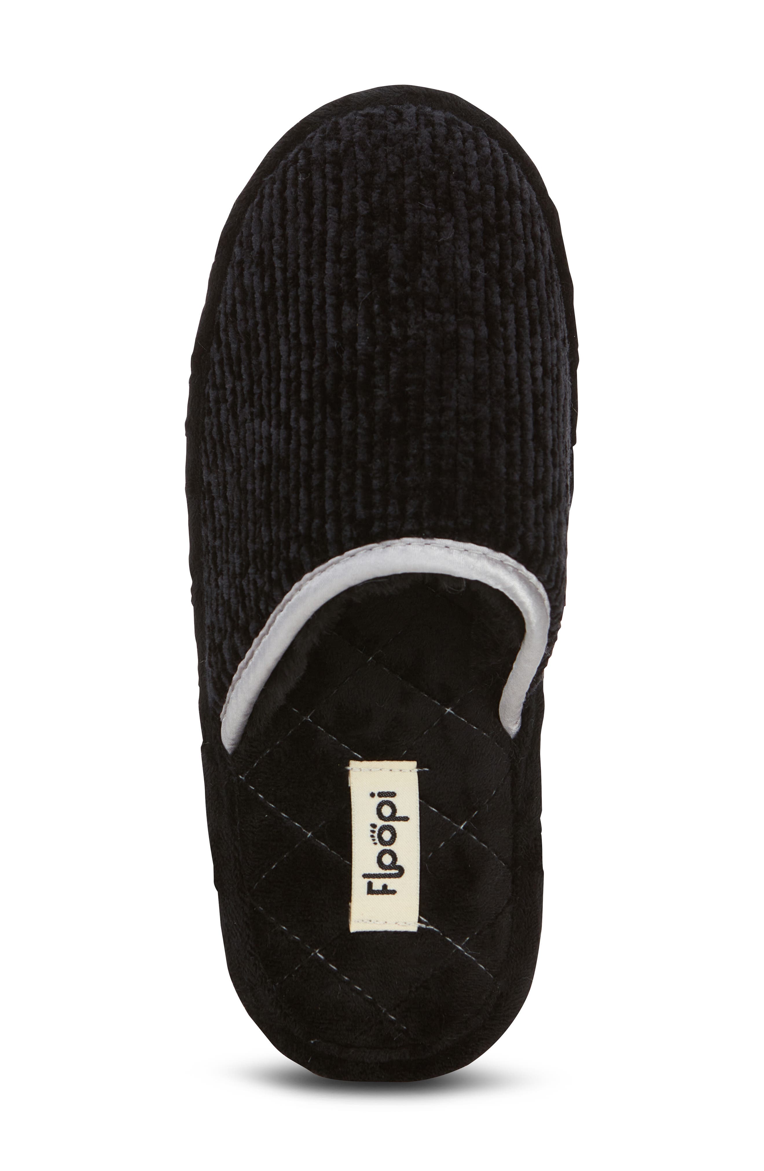FLOOPI Victoria Chenille Scuff Slipper, Alternate, color, Black