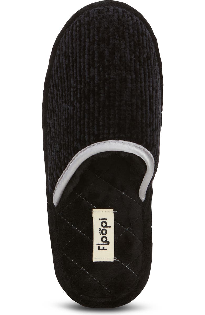 FLOOPI Victoria Chenille Scuff Slipper, Alternate, color, Black