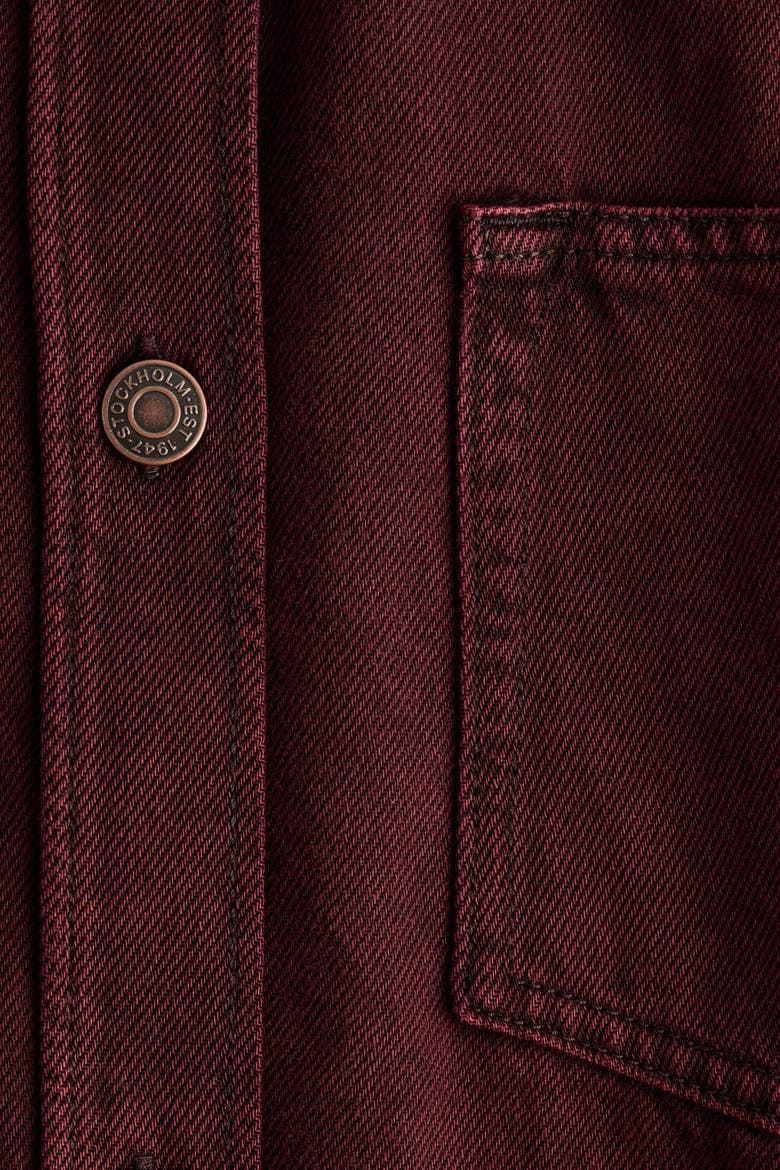 Oversized Denim Shirt, Alternate, color, Burgundy