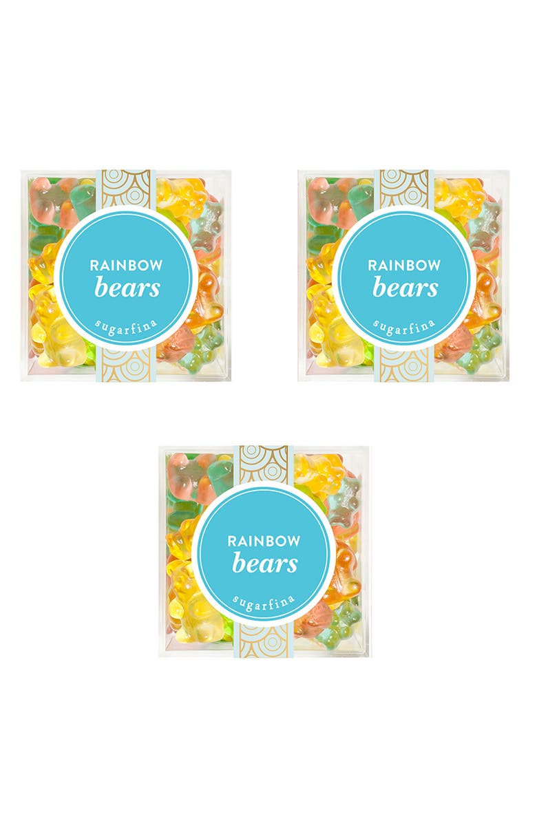 sugarfina Rainbow Gummy Bears - Set of 3 Candy Cubes, Main, color, 