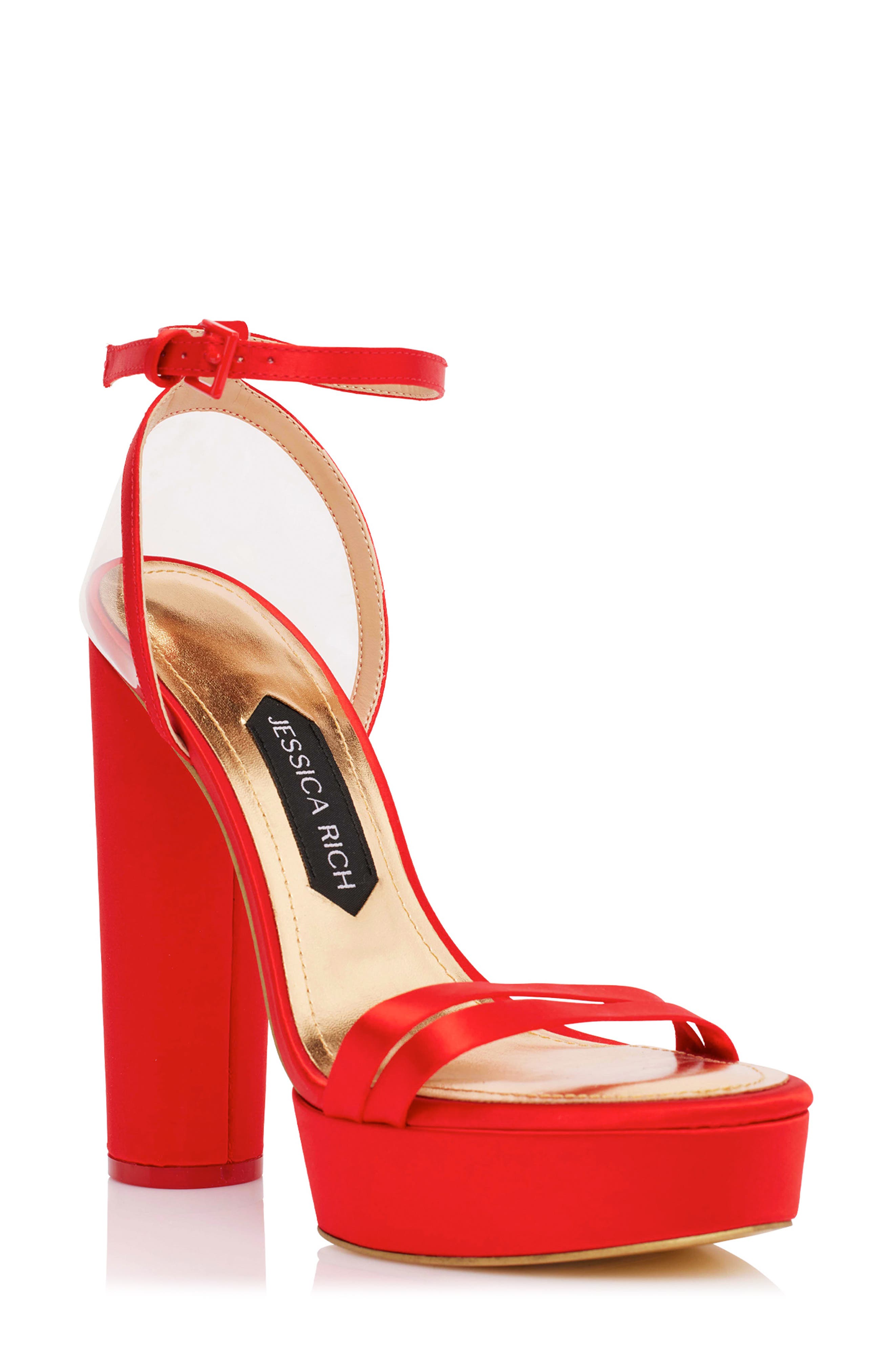 Platform Sandal, Main, color, RED