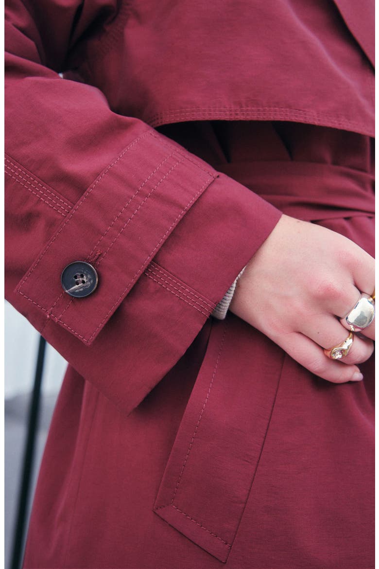 Cotton Blend Trench Coat, Alternate, color, RED