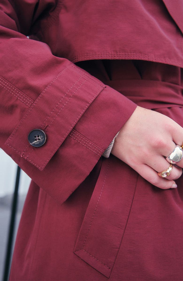 NEXT Cotton Blend Trench Coat, Alternate, color, Red