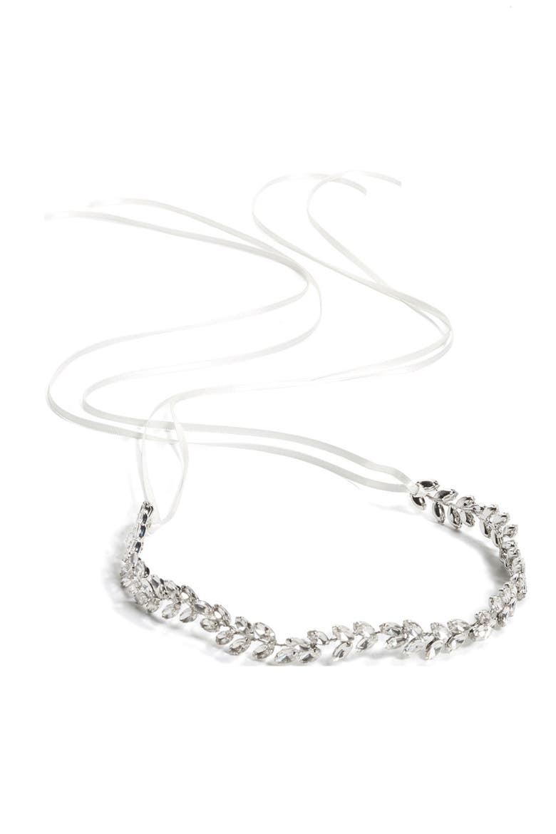 Alegra Crystal Leaf Halo & Sash, Alternate, color, ANTIQUE