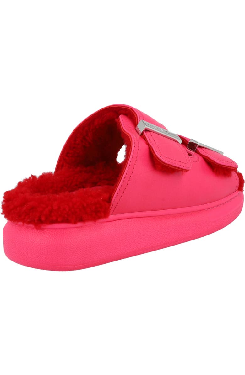 McQueen Oversize Hybrid Genuine Shearling Slide Sandal, Alternate, color, Pink Silver