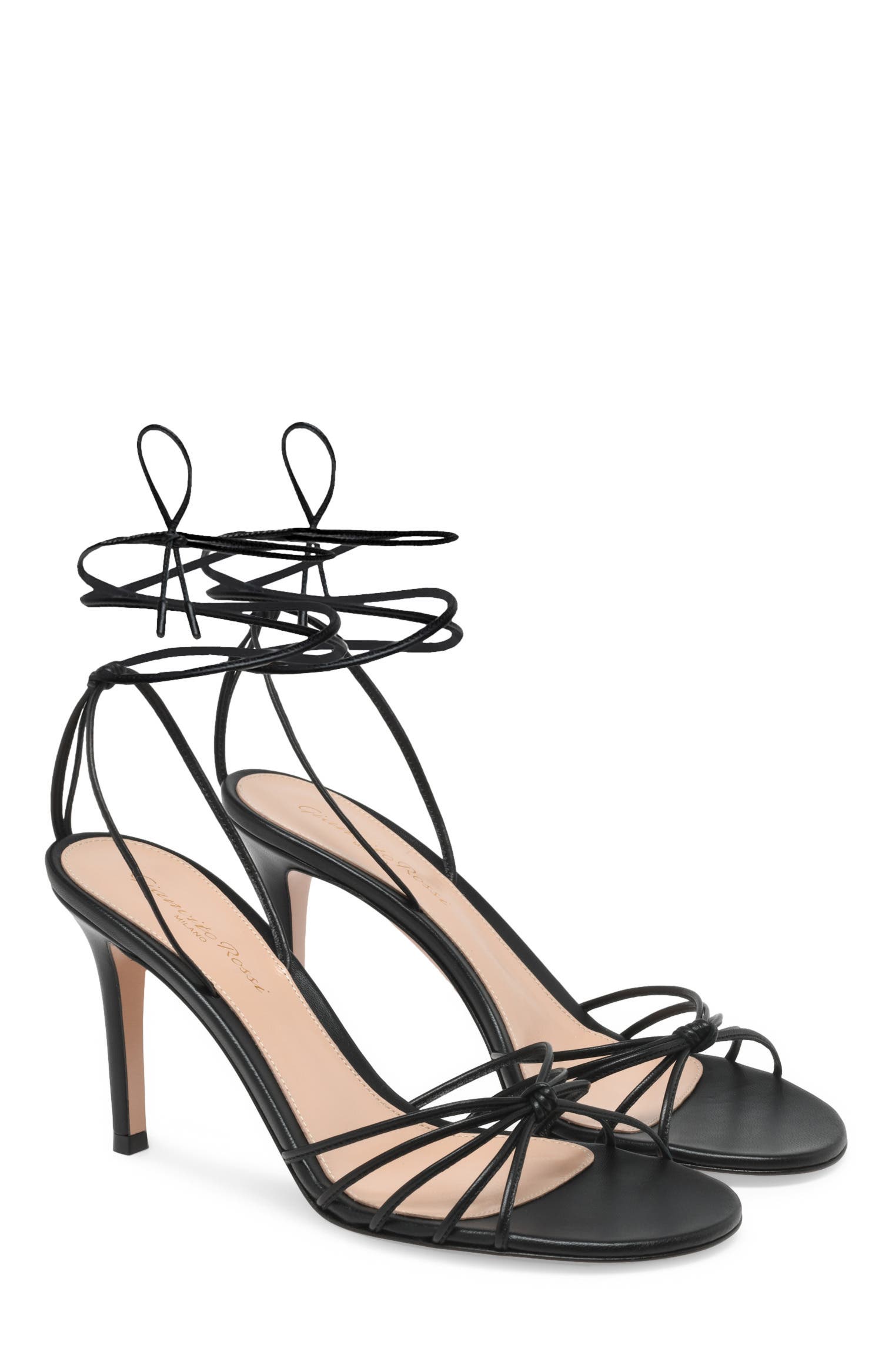 Gianvito Rossi Gwyneth 85 Sandals, Alternate, color, Black Nappa