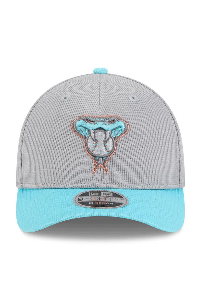New Era Men's New Era Gray/Teal Arizona Diamondbacks 2025 Batting Practice 9FORTY M-Crown Adjustable Hat, Alternate, color,
