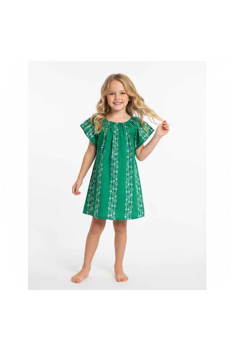 Mini Capucine Girls Caftan, Alternate, color, Green