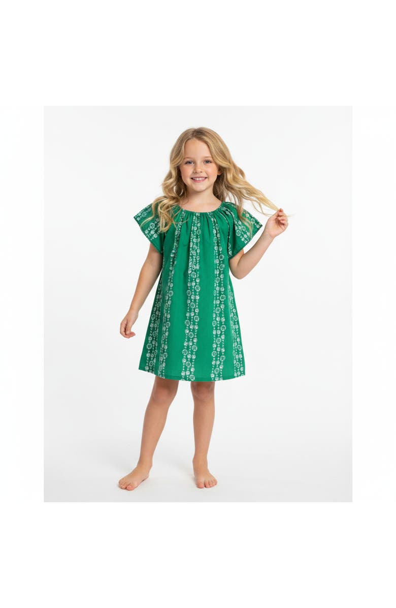 Mer St. Barth Mini Capucine Girls Caftan, Alternate, color, Green