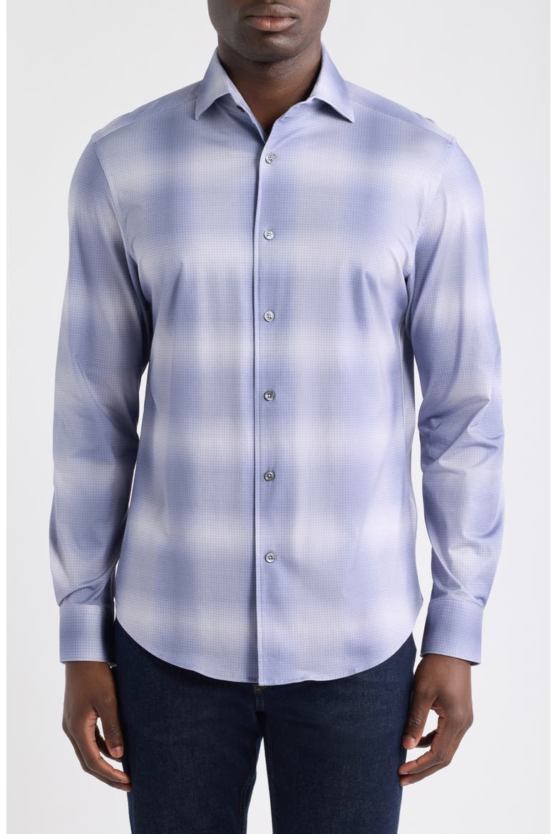 Devon OoohCotton® Print Button-Up Shirt, Main, color, ORCHID