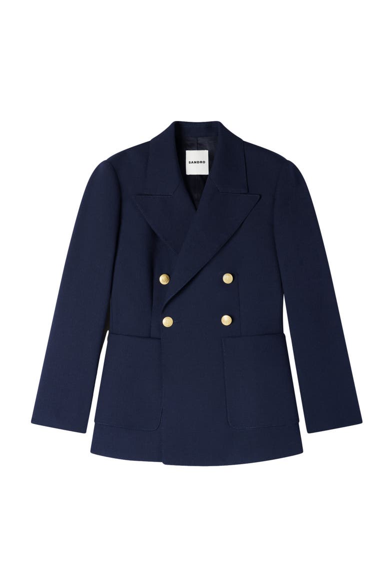 Slim-fit wool suit jacket, Alternate, color, Navy blue