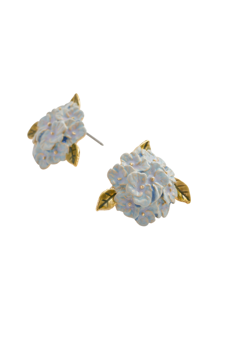 Enamel Hydrangea Earrings, Alternate, color, Multi & Gold