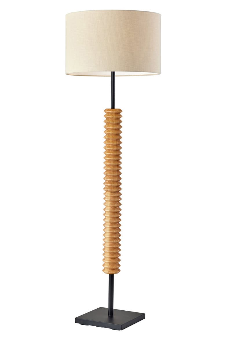Judith Floor Lamp, Main, color, NATURAL WOOD WITH BLACK FINISH