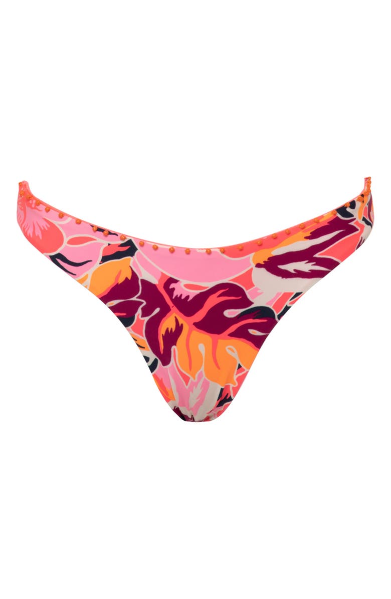 Maaji Coral Leafy Sublimity Reversible Bikini Bottoms, Alternate, color, Pink Overflow