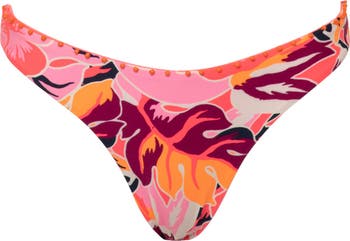 Coral Leafy Sublimity Reversible Bikini Bottoms