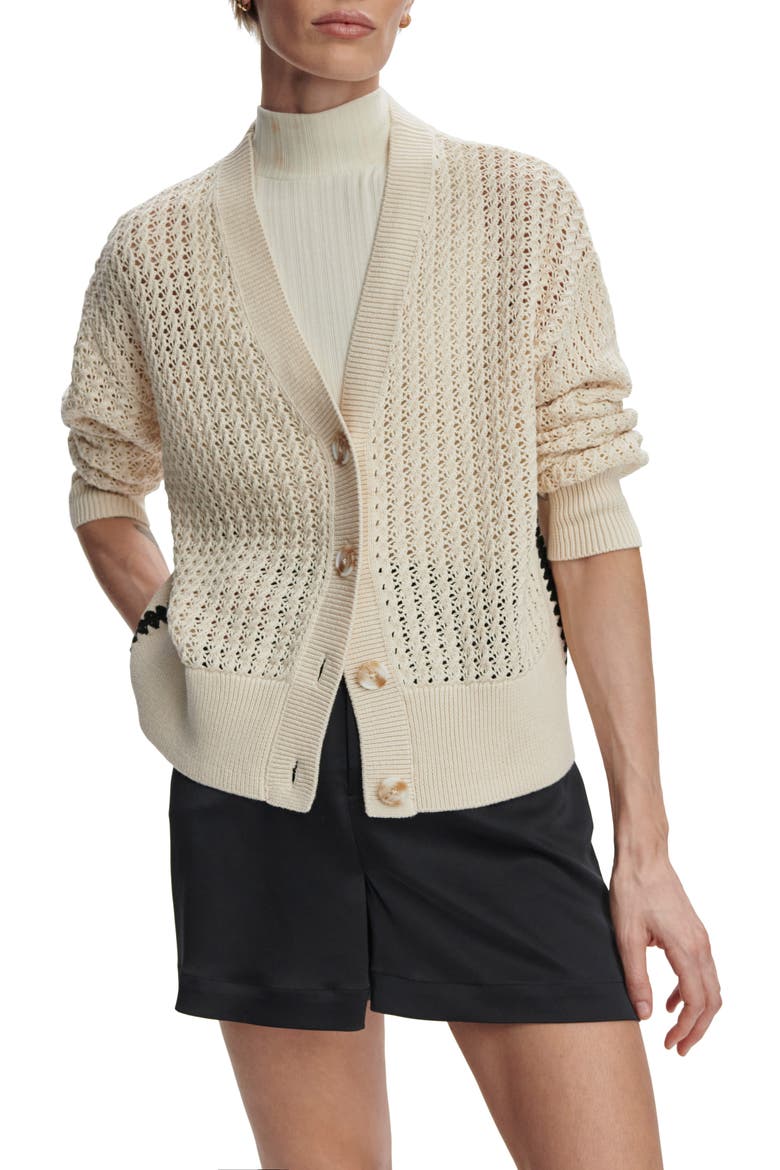 Astell Open Stitch Cardigan, Main, color, BIRCH