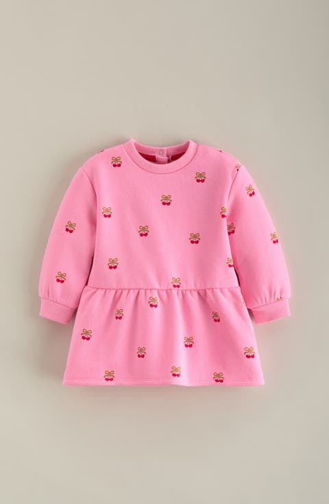 Embroidered Sweatshirt Dress