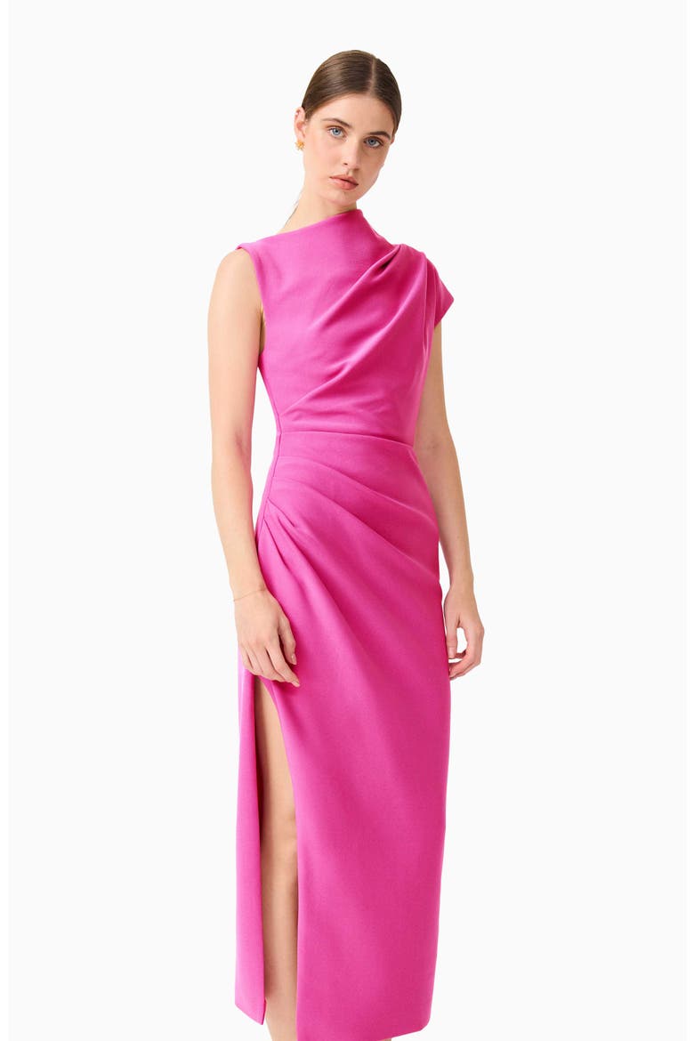 Chantal Asymmetric Neck Cocktail Dress, Alternate, color, PINK