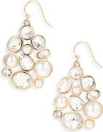 Cara Bubble Crystal & Faux Pearl Drop Earrings
