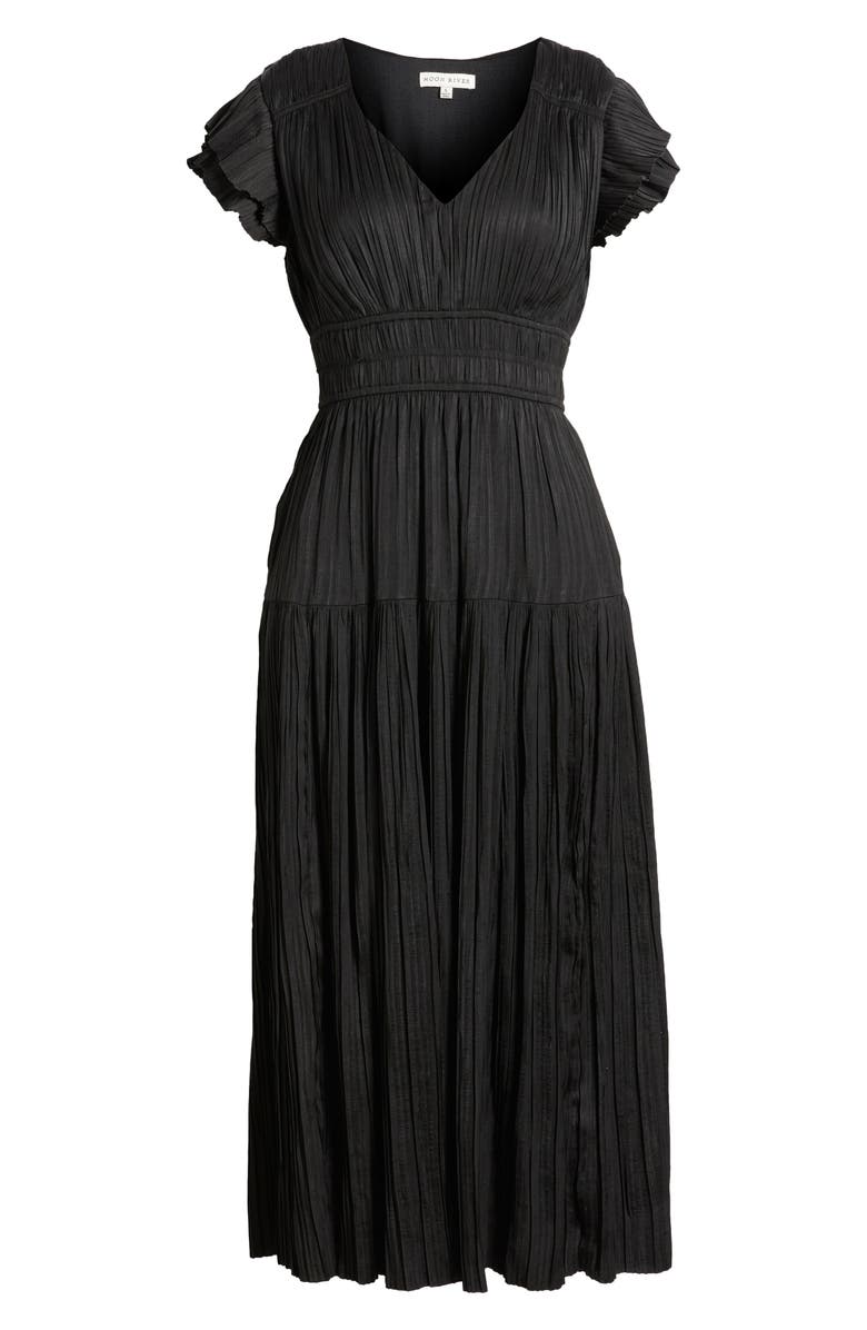 MOON RIVER Plissé Midi Dress, Alternate, color, 