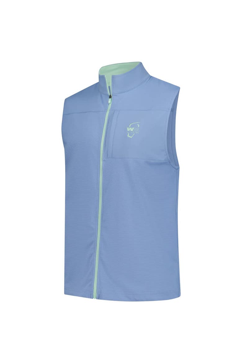 Men's FootJoy  Blue WM Phoenix Open Ottoman Knit Full-Zip Vest, Alternate, color, Blue