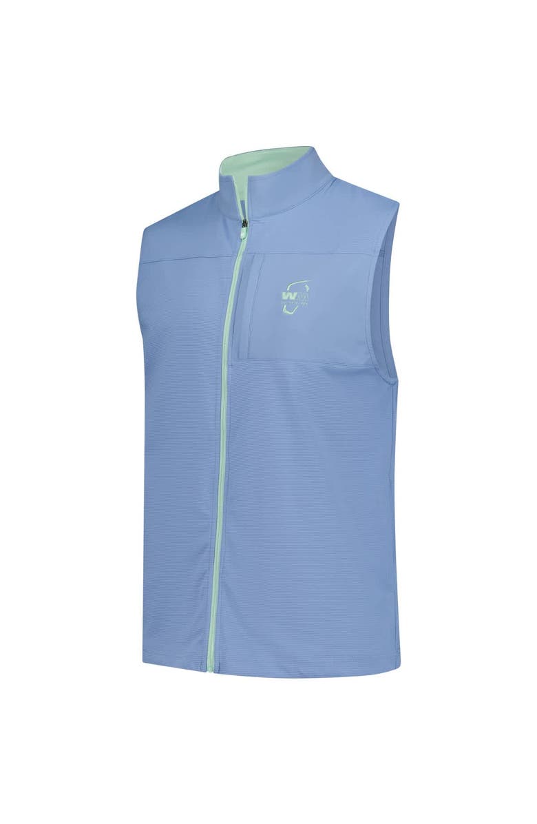 FOOTJOY Men's FootJoy  Blue WM Phoenix Open Ottoman Knit Full-Zip Vest, Alternate, color, Blue