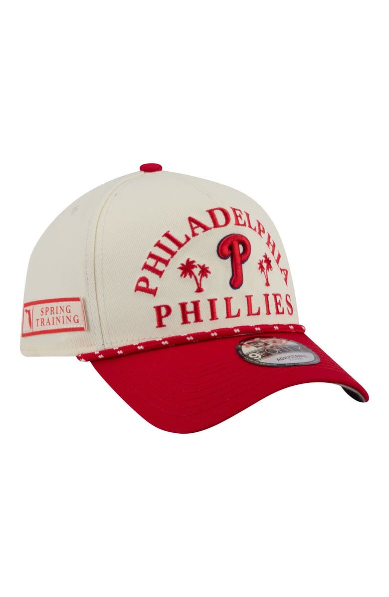 New Era Men's New Era  Cream Philadelphia Phillies 2026 Spring Training Fan Pack Rope A-Frame 9FORTY Adjustable Hat, Main, color, 