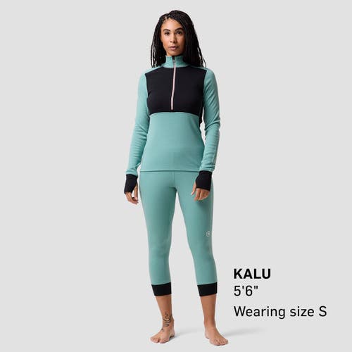 Backcountry Cedars Rws Merino Mid-wt Baselayer 1/4-zip Top In Green