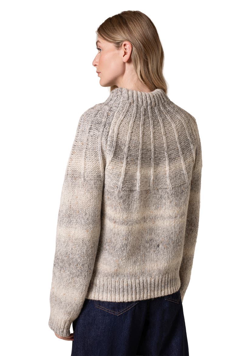 Sunbeam Stitch Yoke Sweater, Alternate, color, Light Grey