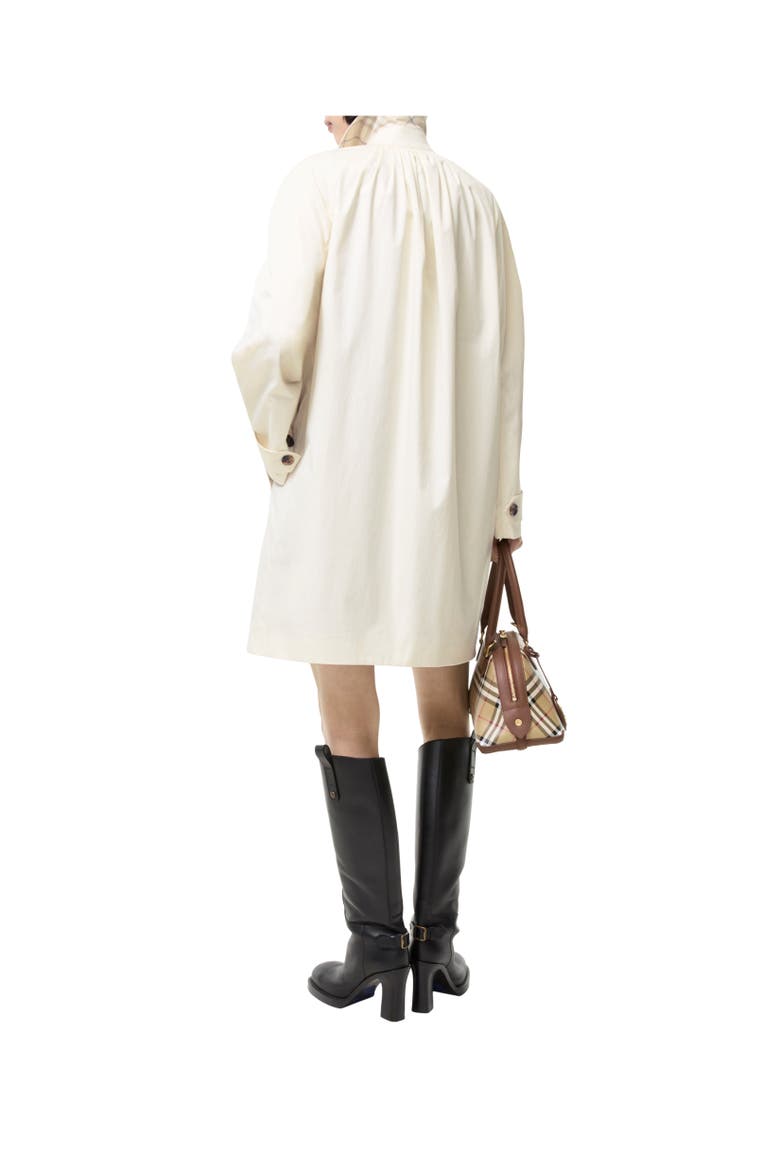 Mid-length Tropical Gabardine Tickhill Car Coat, Alternate, color, Tundra white