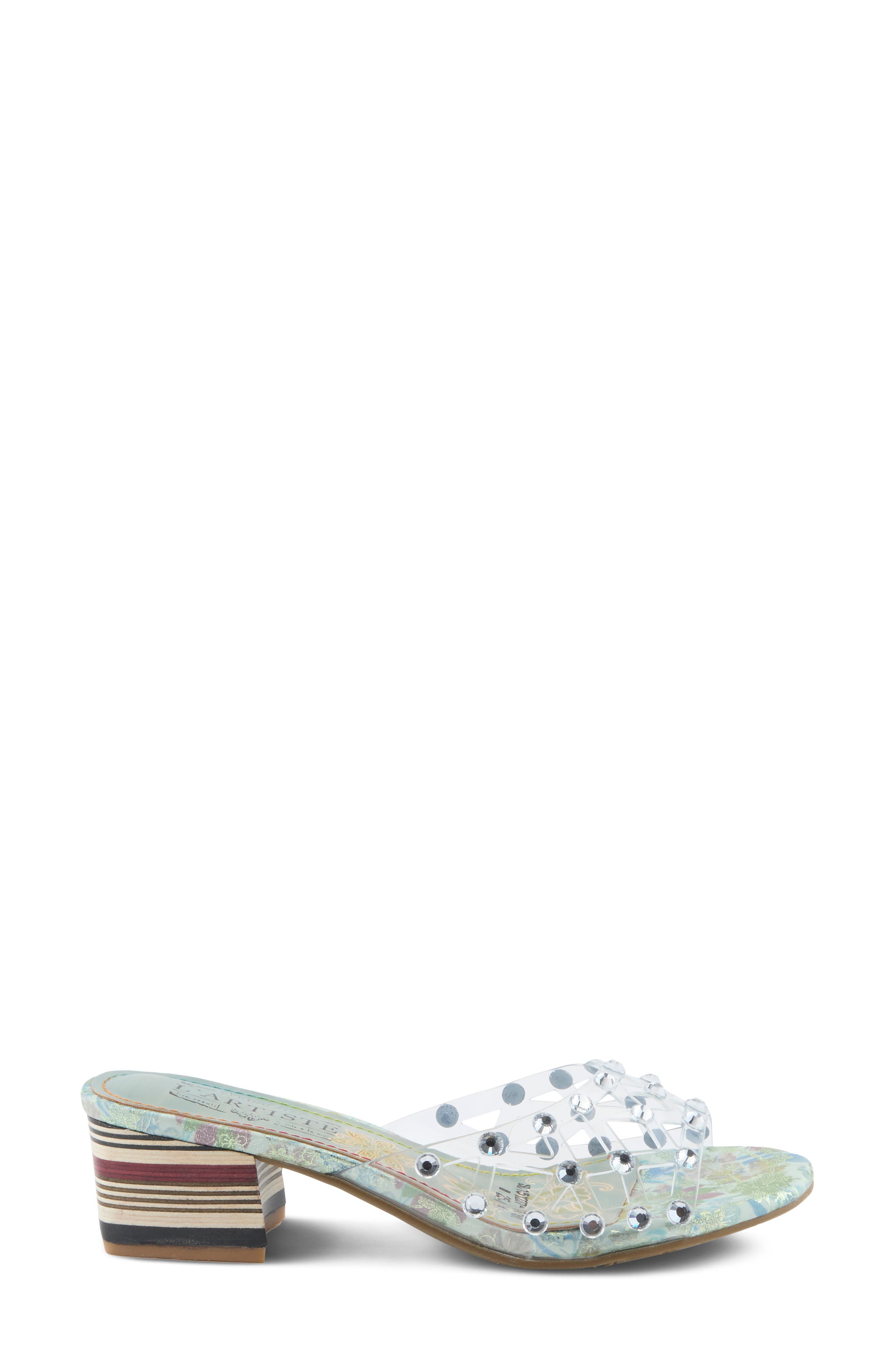 L'Artiste by Spring Step Ontherox Embellished Sandal, Alternate, color, Mint Green Multi