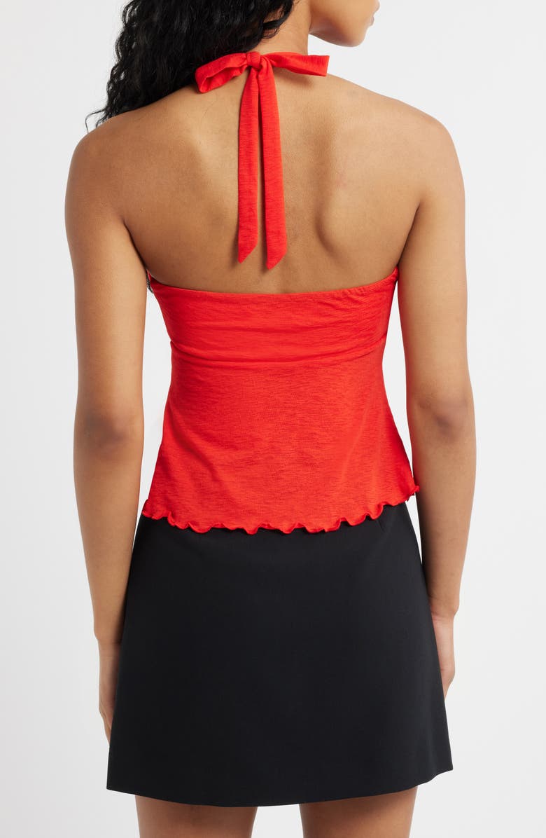 Princess Polly Attina Hardware Detail Halter Top, Alternate, color, Red
