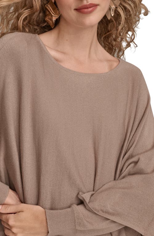 Donna Karan New York Cape Overlay Sweater In Brown