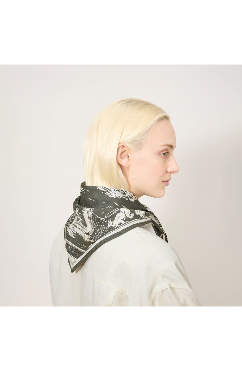 Mulberry Square Scarf - British Park, Alternate, color, Juniper Green