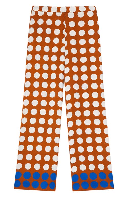 Lk Bennett Elise Polka Dot Wide Leg Pants In Gold Multi